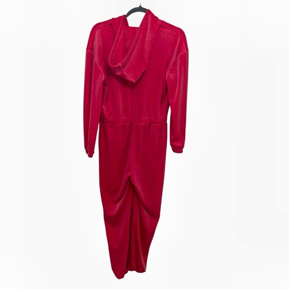 Juicy couture fuchsia hot pink velour retro jumpsuit hooded y2k small s like new - Picture 7 of 7